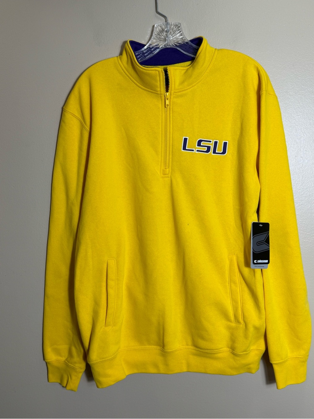 LSU Tigers Colosseum Quarter Zip Fleece Pullover Sweatshirt Medium NWT